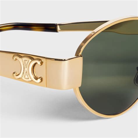 celine triomphe gold frame sunglasses|TRIOMPHE METAL 01 SUNGLASSES IN METAL.